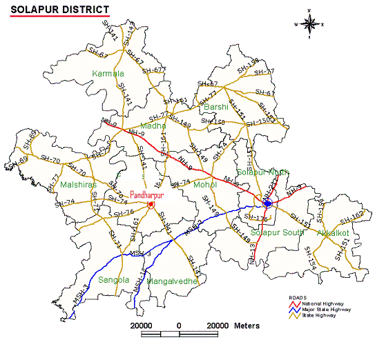 Solapur District Map